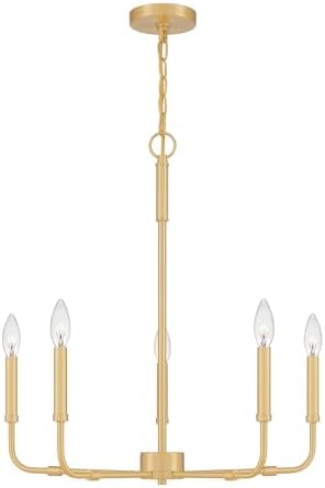 Quoizel Abner 24 Inch 5 Light Aged Brass Chandelier