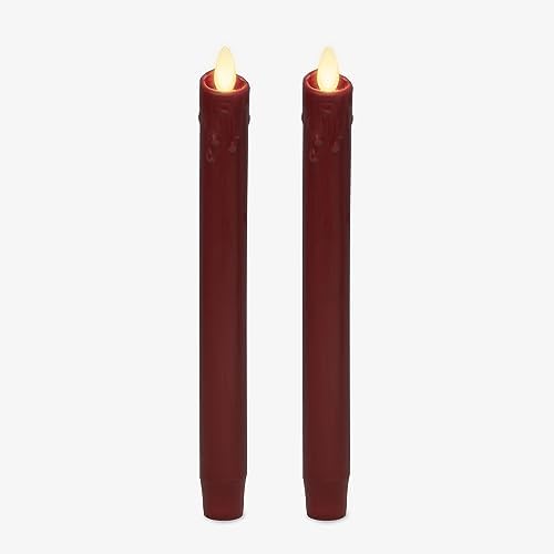Luminara Burgundy Flameless LED Taper Candles Set of 2