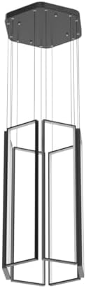 Adjustable Black Modern Chandelier with 6 Rings
