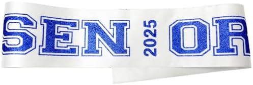 2025 Graduation Sash 10 Pack with Blue Glitter Letters