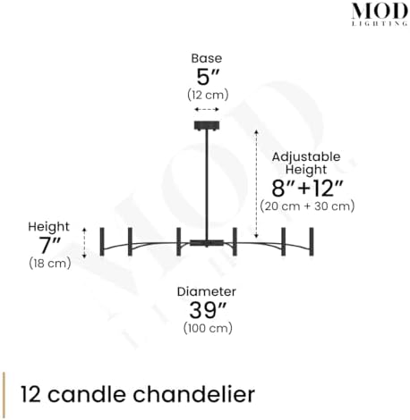 Modern Candle Chandelier with 12 Candles