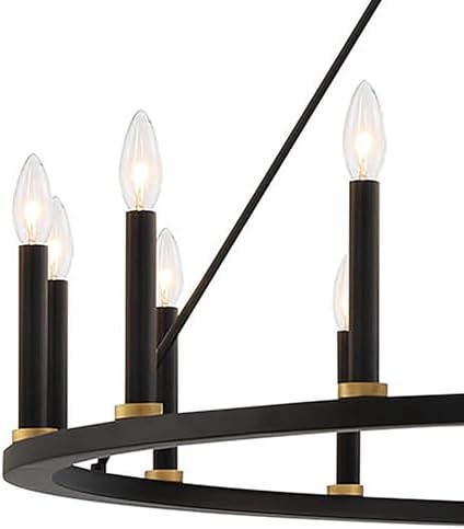 ACROMA 47In Farmhouse 16Light Wagon Wheel Candle Chandelier