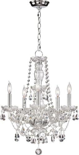 Katrina Five Light Traditional Chandelier Chrome