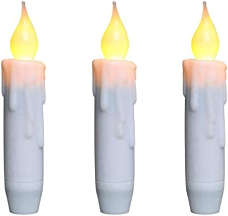 CVHOMEDECO LED Flameless Taper Candles Set of 3