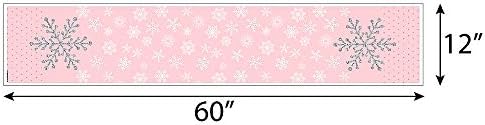 Big Dot of Happiness Pink Winter Wonderland Table Runner