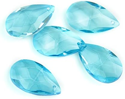 MYMEO Aquamarine Chandelier Glass Pendants 63mm 10pcs