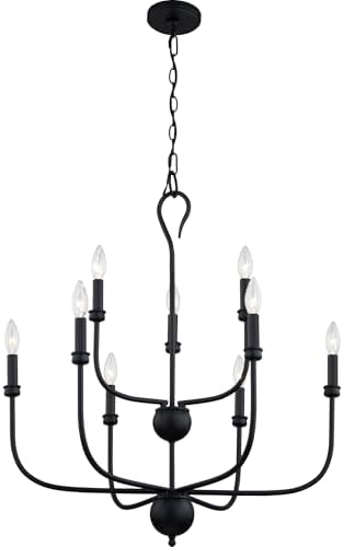 Quoizel Blanche 9-Light Matte Black Chandelier