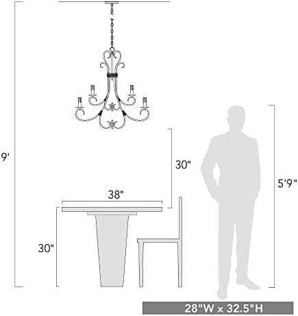 Golden Lighting 8606-CN9 RBZ Homestead Nine Light Candelabra Chandelier