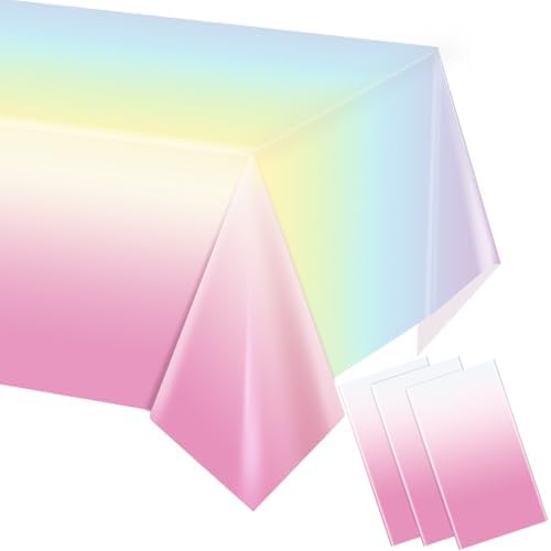 3 Pack Rainbow Tablecloths - 54x108 Inches