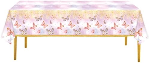 GUSU 108x54 Inch Butterfly Theme Party Tablecloth Set of 2