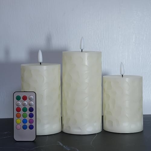 NICEME 3PCS LED Flameless Candles with Remote Control Timer