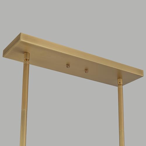 LamQee 48 Inch Gold Rectangular Chandelier with 10 Lights