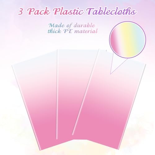 3 Pack Rainbow Tablecloths - 54x108 Inches