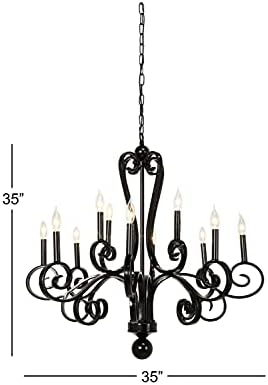 Deco 79 Modern Black Metal Chandelier Pendant Light