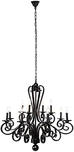 Deco 79 Modern Black Metal Chandelier Pendant Light