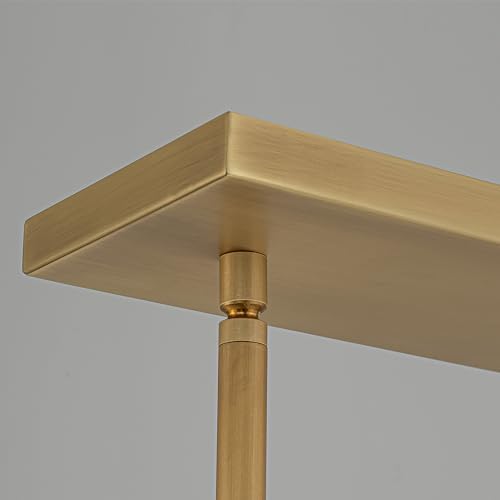 LamQee 48 Inch Gold Rectangular Chandelier with 10 Lights