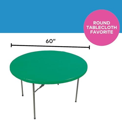 Fun Express Green Fitted Round Tablecover - Party Supplies - 1 Piece 1