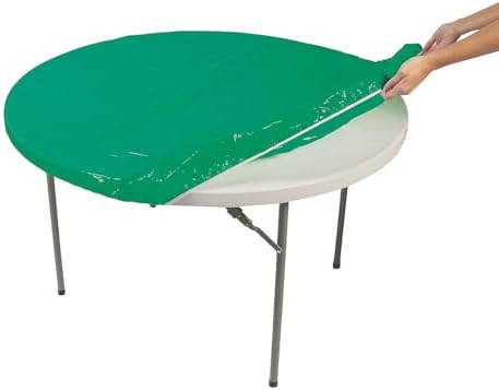 Fun Express Green Fitted Round Tablecover - Party Supplies - 1 Piece 1