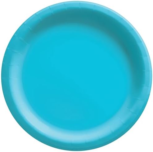 Caribbean Blue Round Paper Plates 10 20 Pc