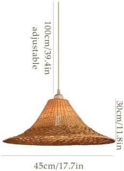 Vintage Bamboo Ceiling Lamp with Basket