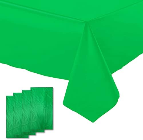FUNTOOB Green Plastic Table Cloth 4 Pack