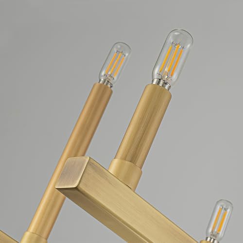LamQee 48 Inch Gold Rectangular Chandelier with 10 Lights