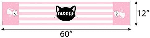 Big Dot of Happiness Purr-fect Kitty Cat Table Runner 12x60