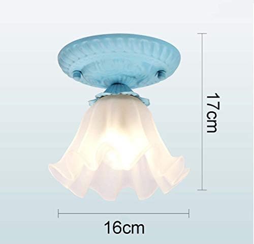 Pastoral Floral Ceiling Light Flush Mount 1-Light Blue E27