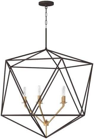 Hinkley Astrid Five Light Open Frame Chandelier with Bronze and Gold Finish