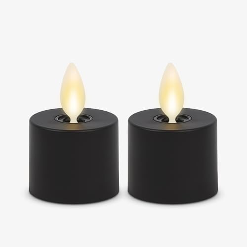 Luminara Set of 2 Black Matte LED Tea Lights