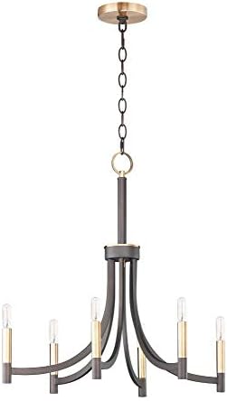 Maxim 21526BZAB Lyndon Modern Tubular Candle Chandelier 6-Lights