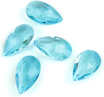 MYMEO Aquamarine Chandelier Glass Pendants 63mm 10pcs