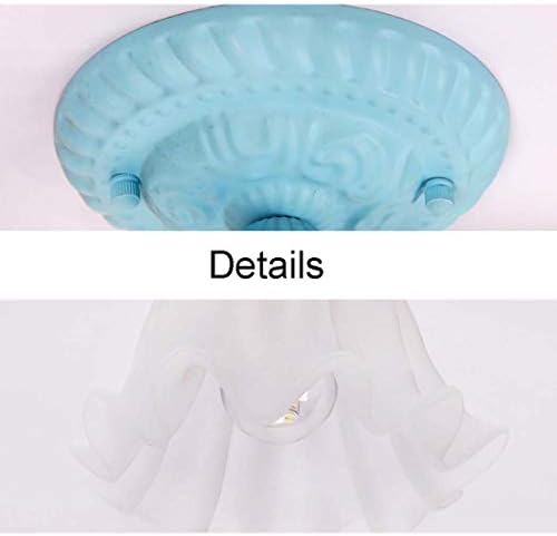 Pastoral Floral Ceiling Light Flush Mount 1-Light Blue E27