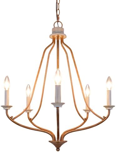 Retro Bronze 5-Light Chandelier for Kitchen Island
