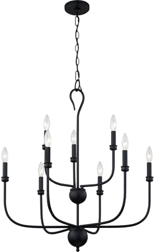 Quoizel Blanche 9-Light Matte Black Chandelier
