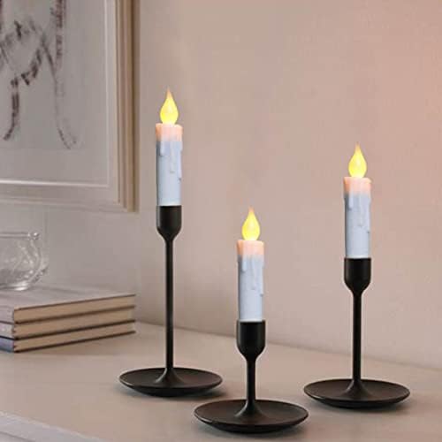 CVHOMEDECO LED Flameless Taper Candles Set of 3