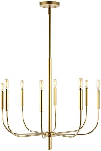 JONATHAN Y JYL7900B 8-Light Modern Iron LED Chandelier