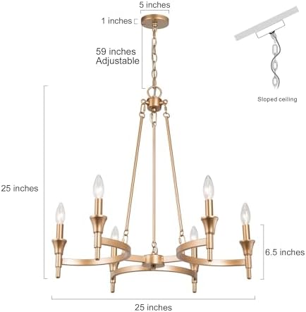 Overstock Mid Century Modern 6 Light Chandelier