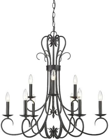 Golden Lighting 8606-CN9 RBZ Homestead Nine Light Candelabra Chandelier