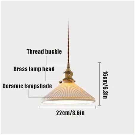 Modern White Ceramic Pendant Light with Bronze Finish