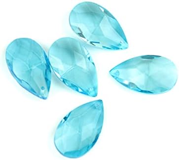 MYMEO Aquamarine Chandelier Glass Pendants 63mm 10pcs