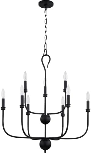 Quoizel Blanche 9-Light Matte Black Chandelier