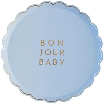 Bonjour Fte Light Blue Baby Paper Plates 825 Pack of 8