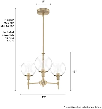 Hunter Xidane 3-Light Alturas Gold Chandelier