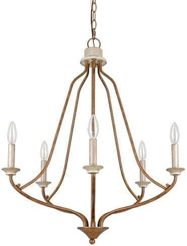 Retro Bronze 5-Light Chandelier for Kitchen Island