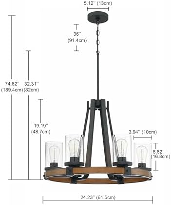 Overstock 6-Light Wagon Wheel Chandelier