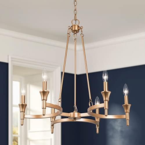 Overstock Mid Century Modern 6 Light Chandelier
