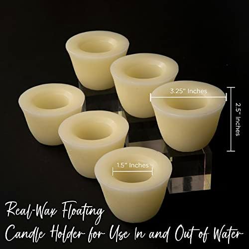 Set of 6 Floating Wax Bowl Candle Holders