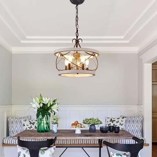 Bella Depot 5 Light Rustic Wood Chandelier Dimmable