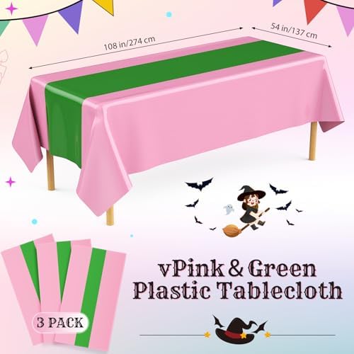 Oudain 3 Pcs Witch Princess Theme Tablecloth Set